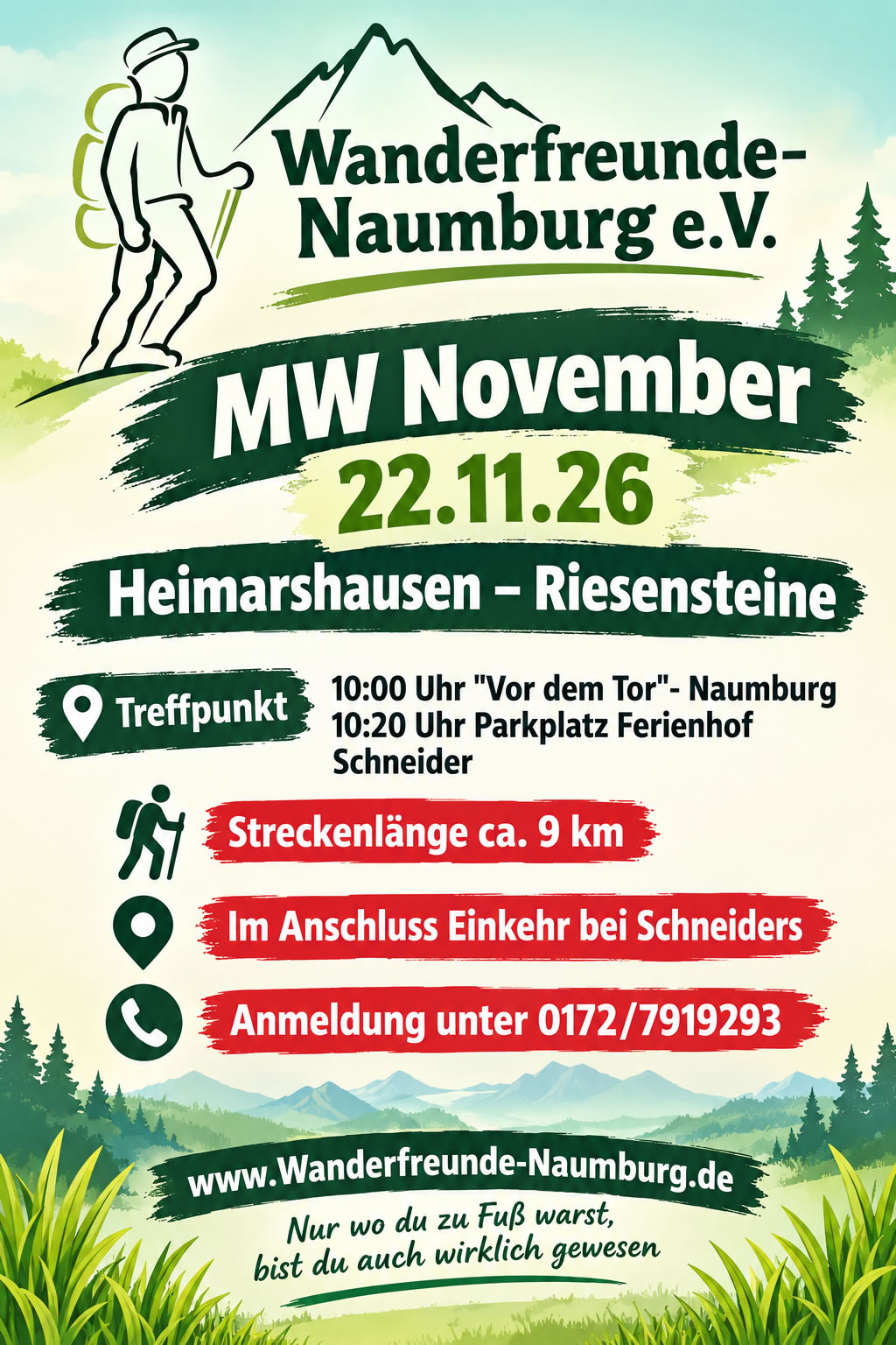 Ankündigung Monatswanderung November 2026